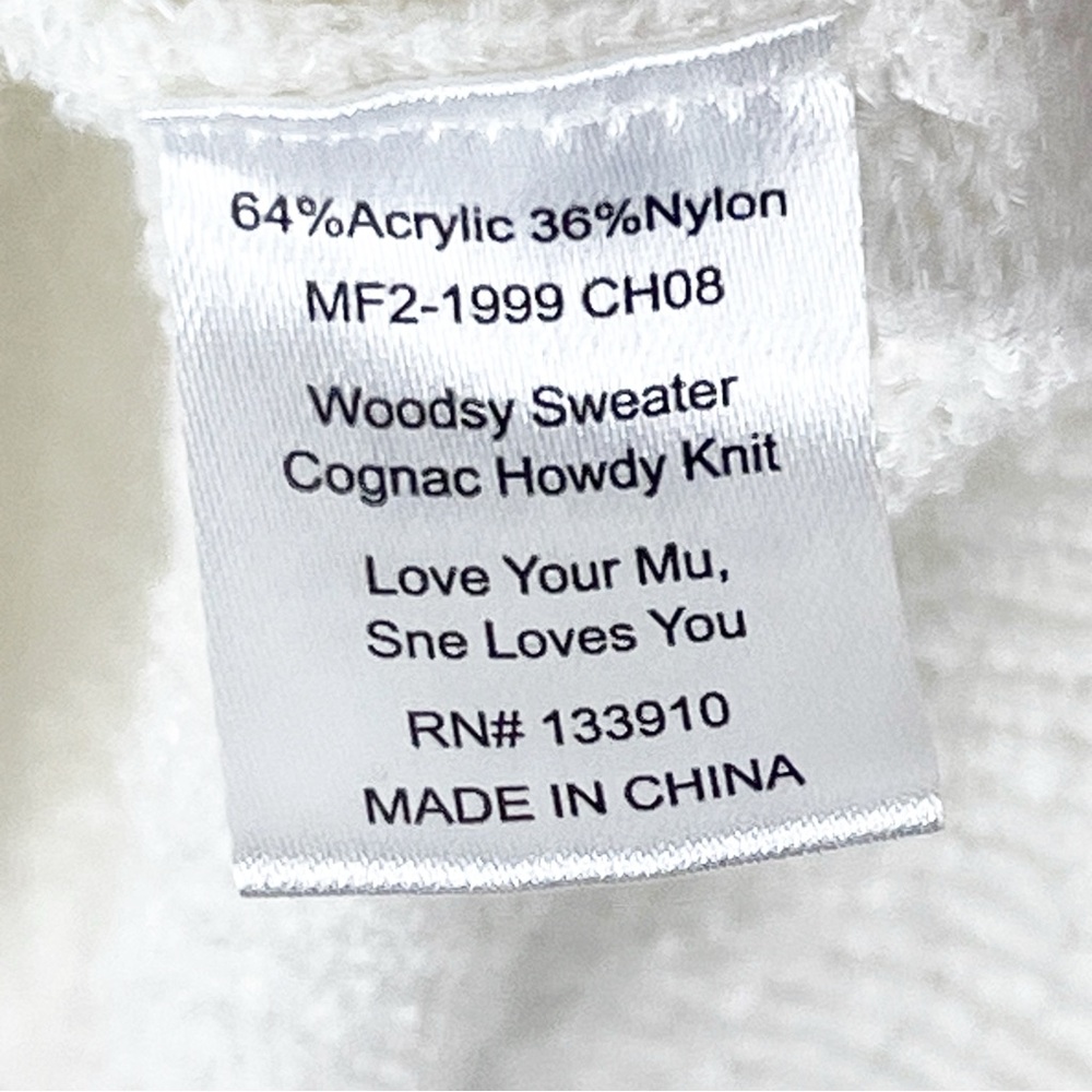 SHOW ME YOUR MUMU Cognac Howdy Graphic Knit Long Sleeves Woodsy Sweater Size XS - Picture 4 of 11